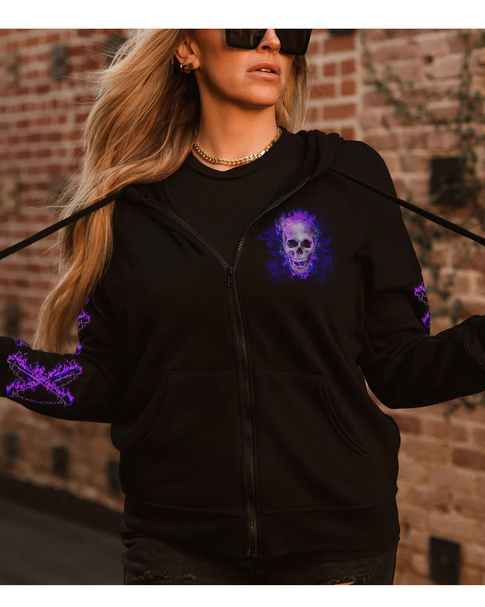 I'm A B Don't Try Me Skull Purple 3D Hoodie