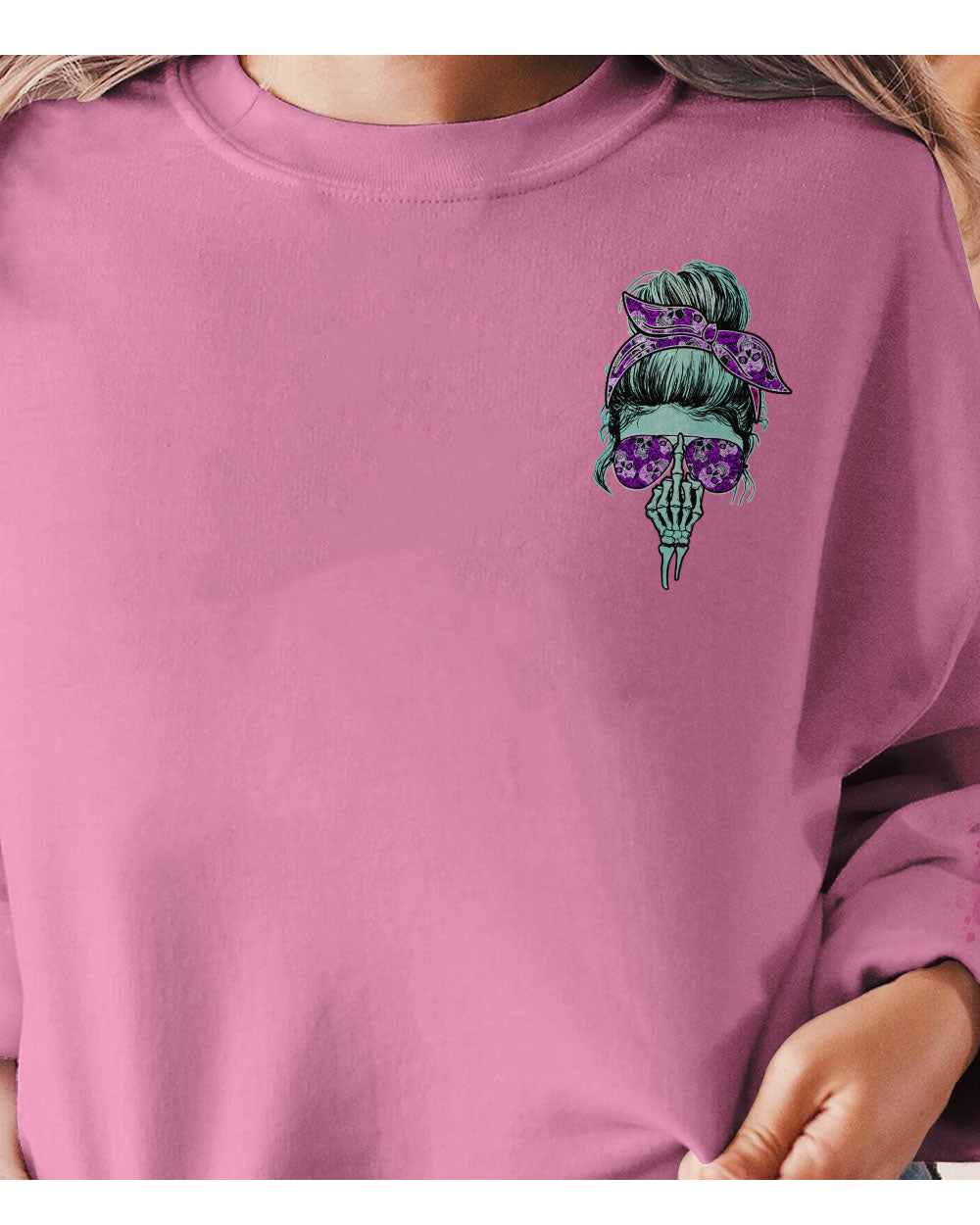 I'm A B Don't Try Me Pink Skull Sweatshirt