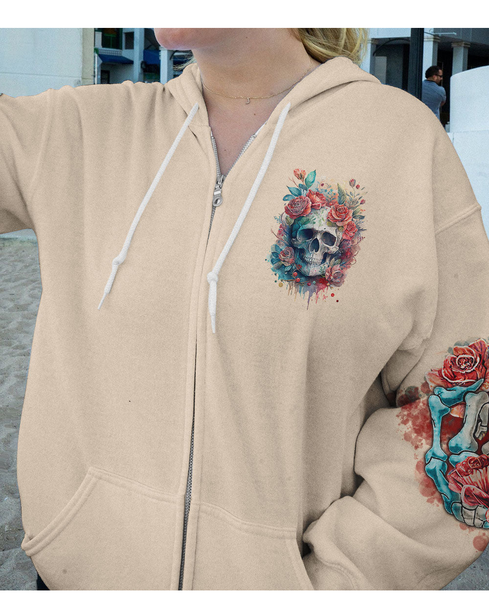 Fresh Out Of F Watercolor Skull Hoodie