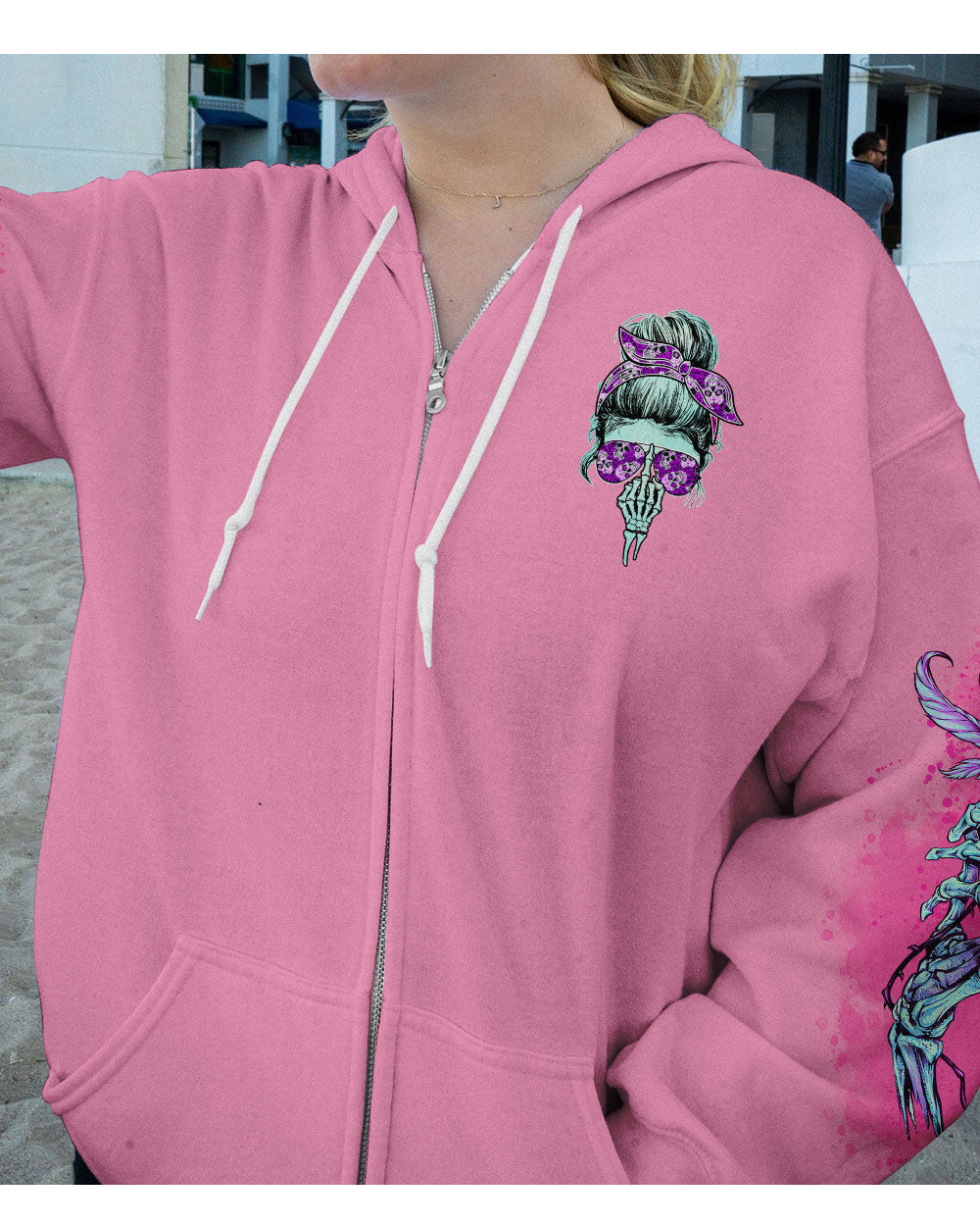 I'm A B Don't Try Me Pink Skull Hoodie