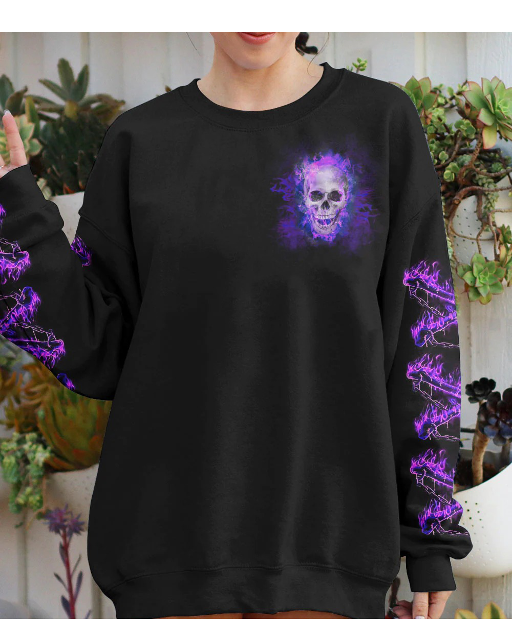 I'm A B Don't Try Me Skull Purple 3D Sweatshirt