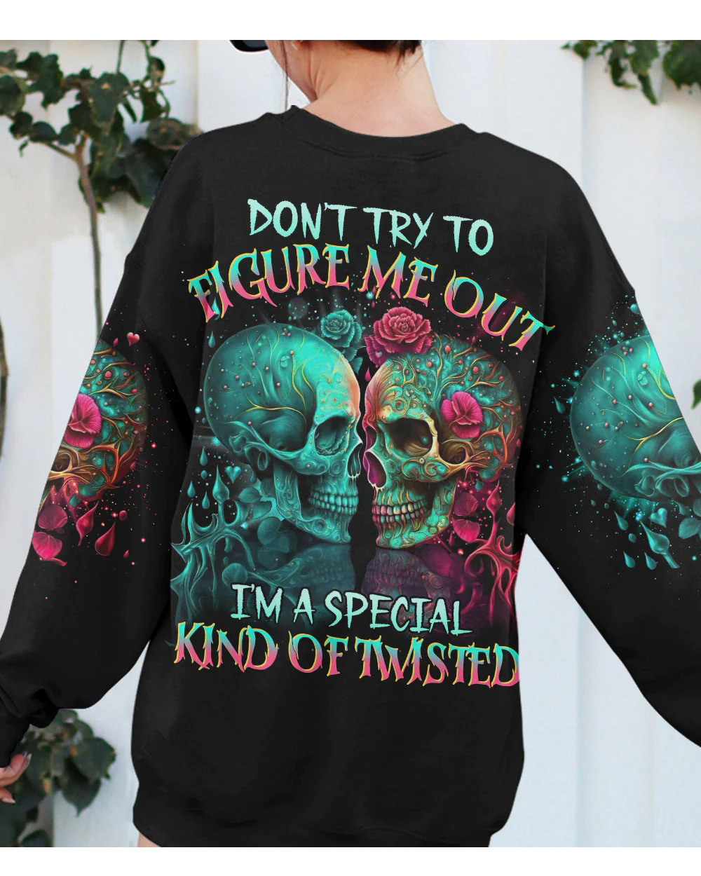 Don't Try To Figure Me Out Couple Skull Sweatshirt