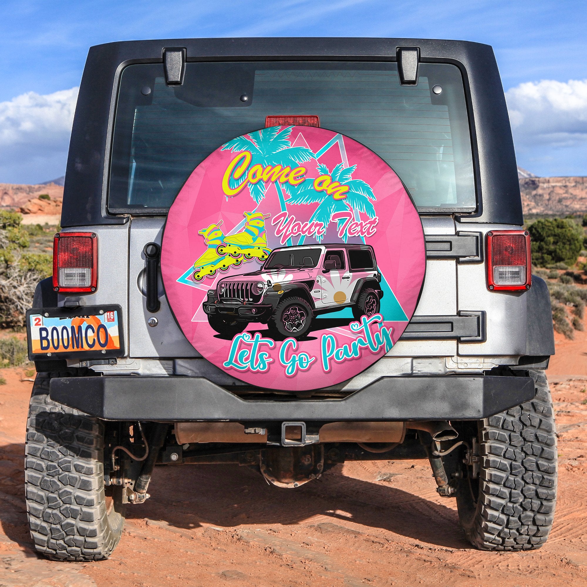 Personalised Doll Pink Lets Go Party Spare Tire Cover LT7