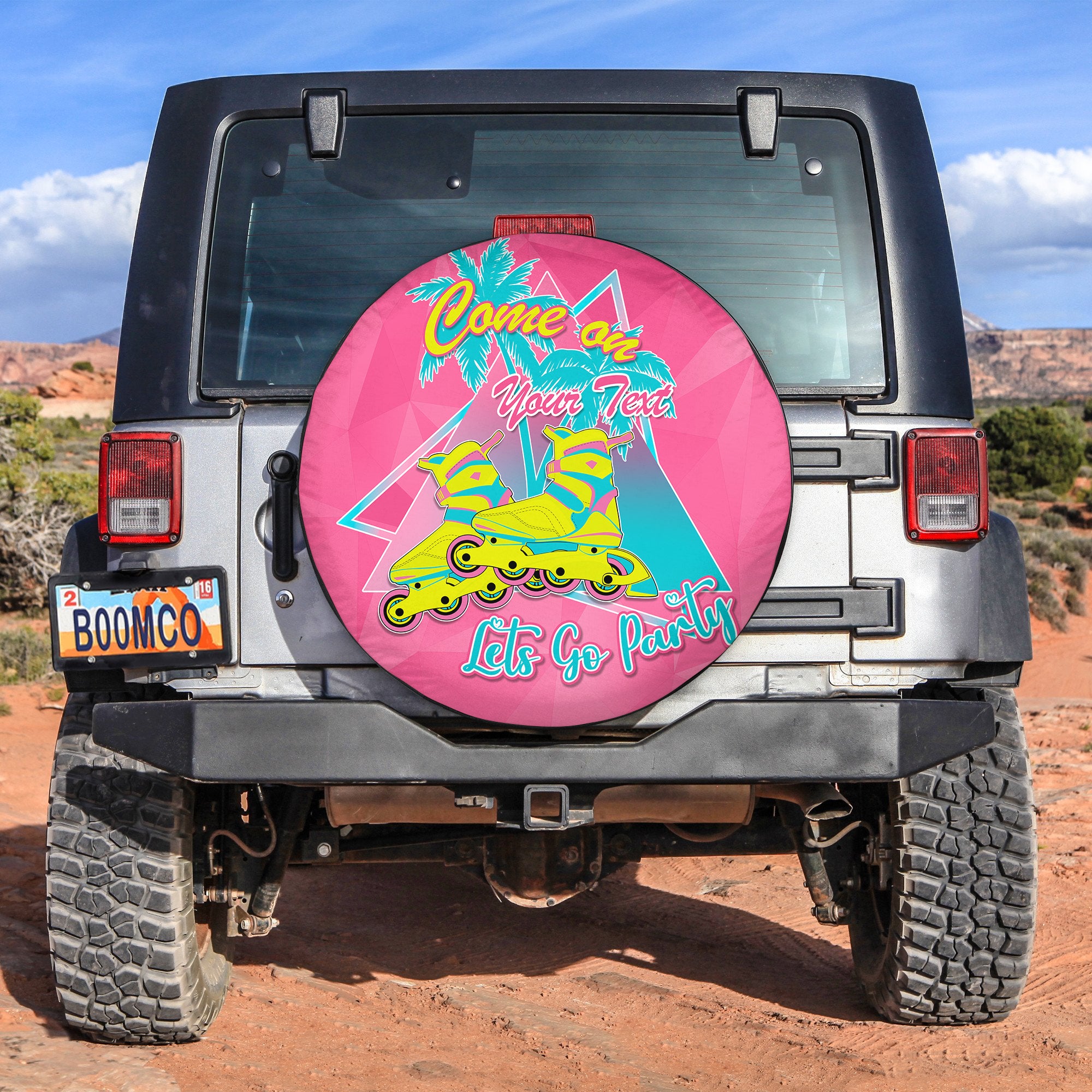 Personalised Doll Pink Lets Go Party Spare Tire Cover - Ver2 LT7