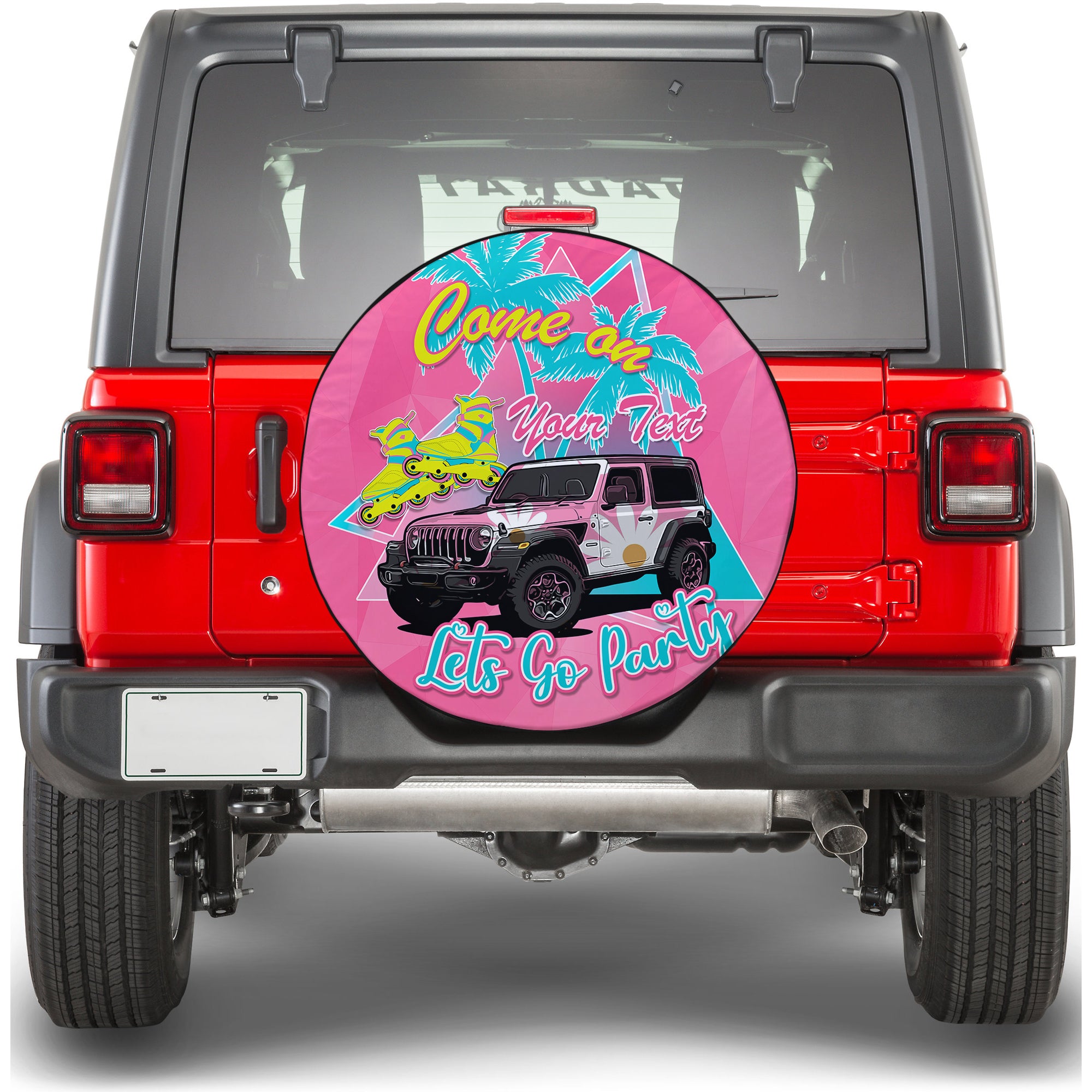 Personalised Doll Pink Lets Go Party Spare Tire Cover LT7