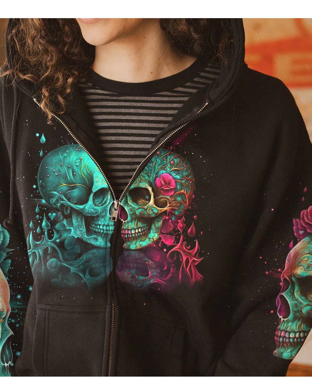 Don't Try To Figure Me Out Couple Skull Hoodie