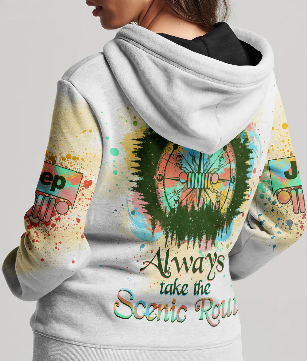 always-take-the-scenic-route-compass-colorful-hoodie