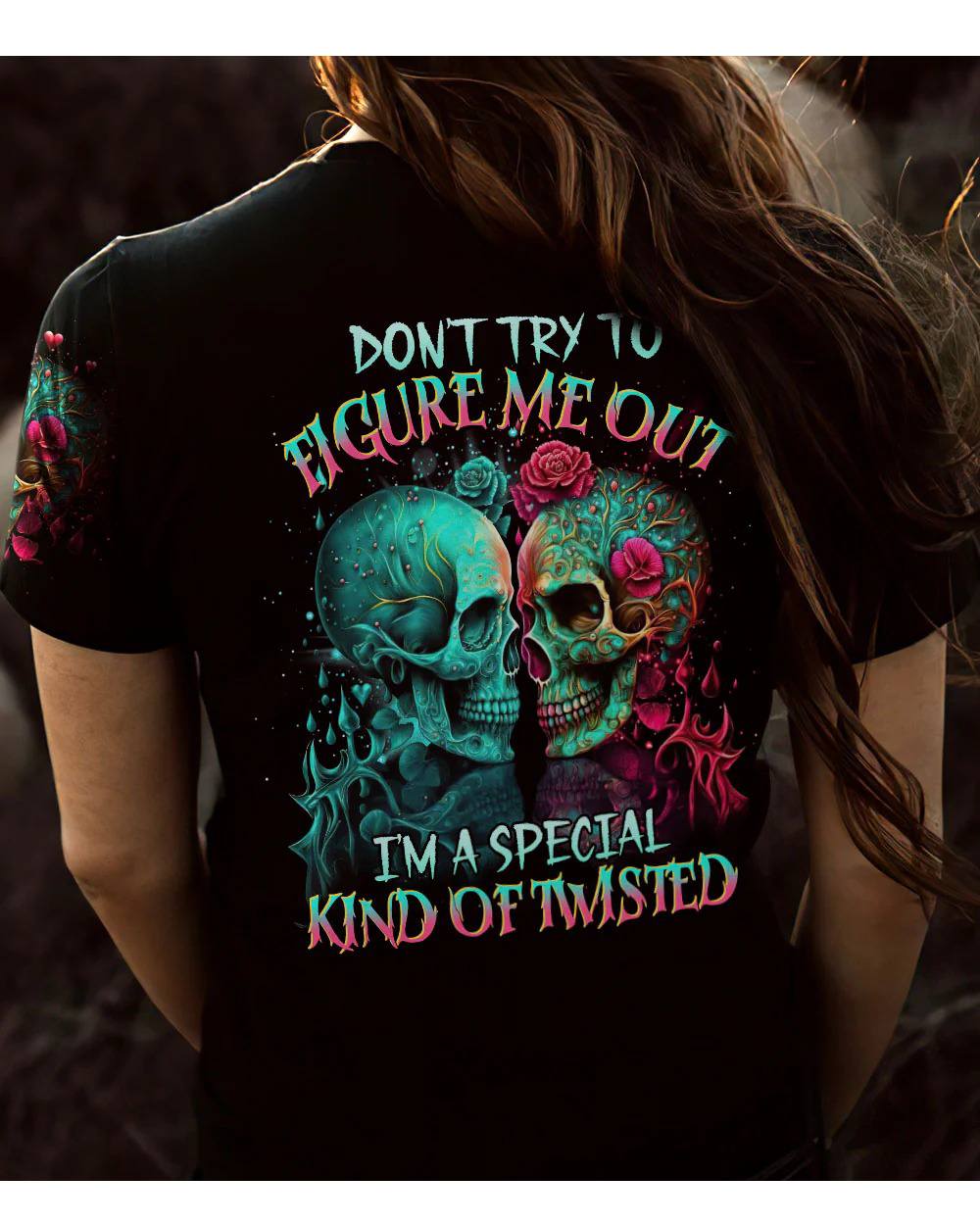 Don't Try To Figure Me Out Couple Skull T Shirt