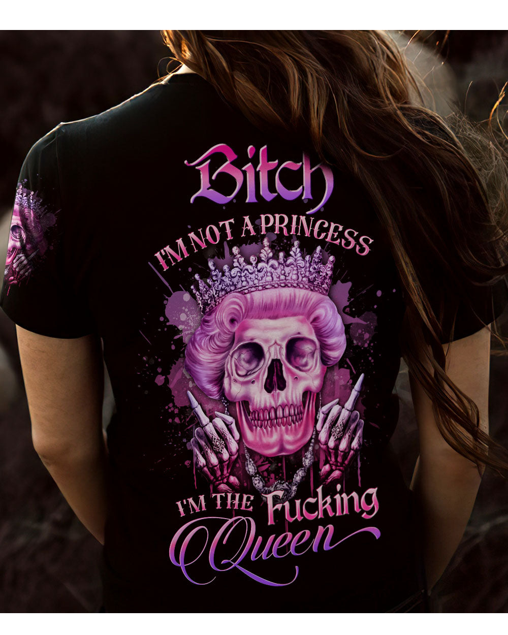 I'm Not Princess I'm The Queen Skull Purple T Shirt