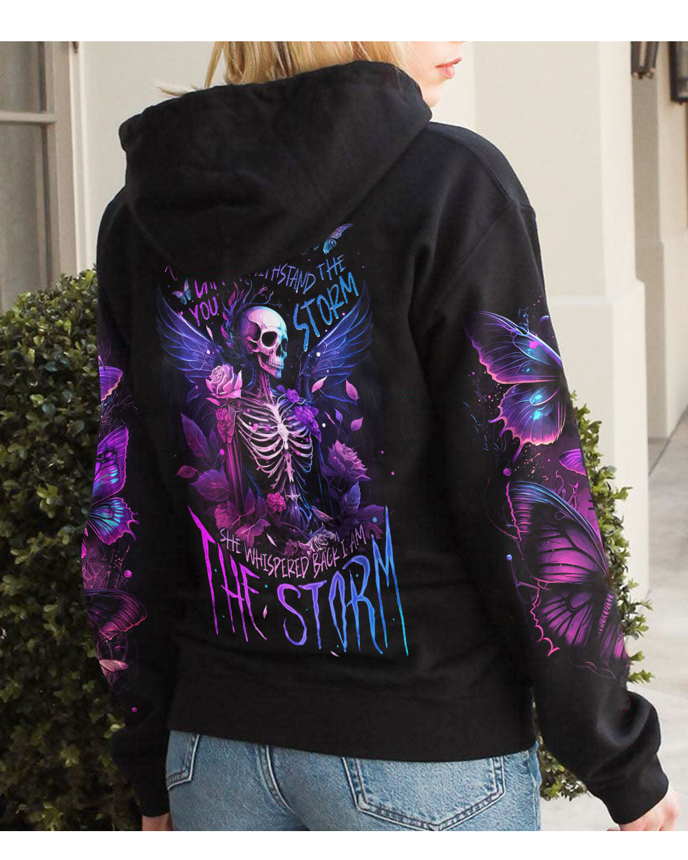 They Whispered To Her Skull Swing Black Hoodie