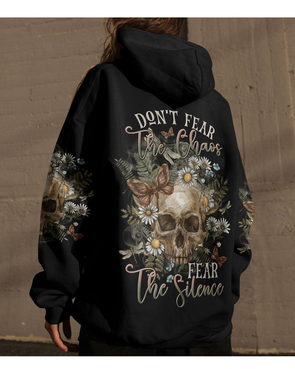 Don't Fear The Chaos Fear The Silence Skull Hoodie