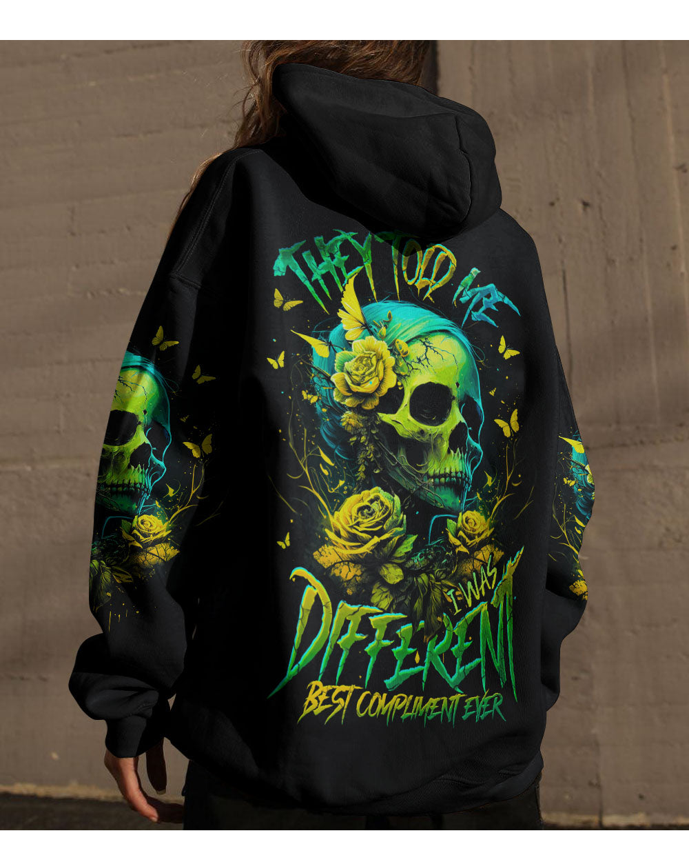 Best Compliment Ever Skull Flowers Black Hoodie