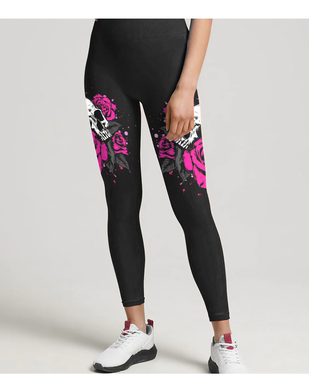 I'm A B Don't Try Me Skull Roses Leggings