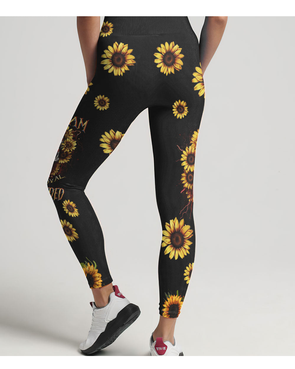 I Am Who I Am Skull Flowers Black Leggings