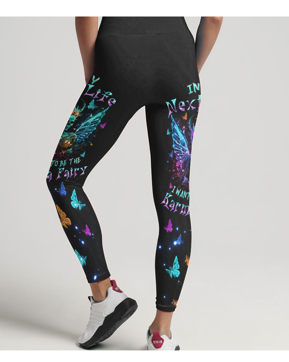 In My Next Life I Want To Be A Karma Fairy Skull Flowers Leggings