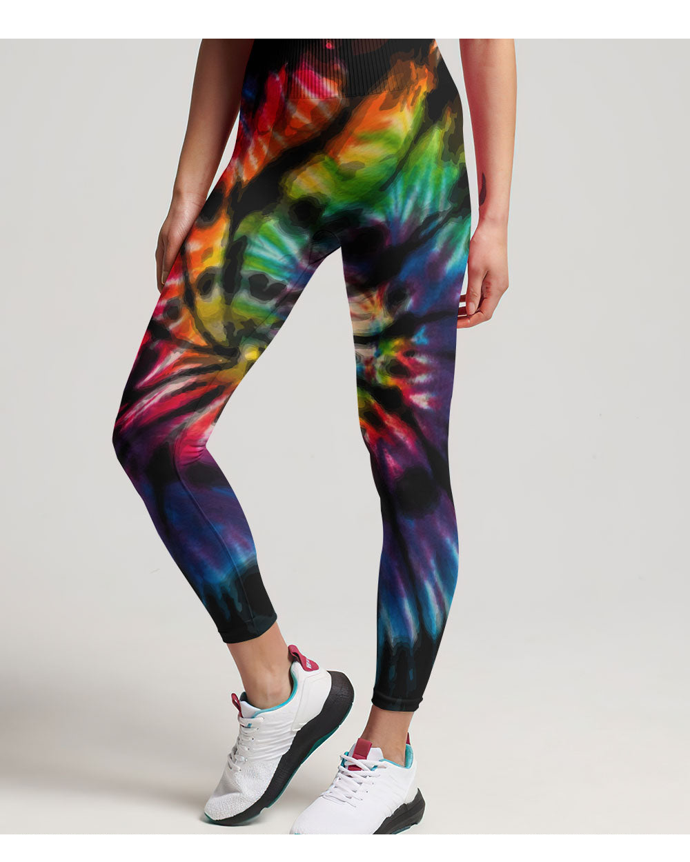 Zero FCKS Given Tie Dye Skull Leggings