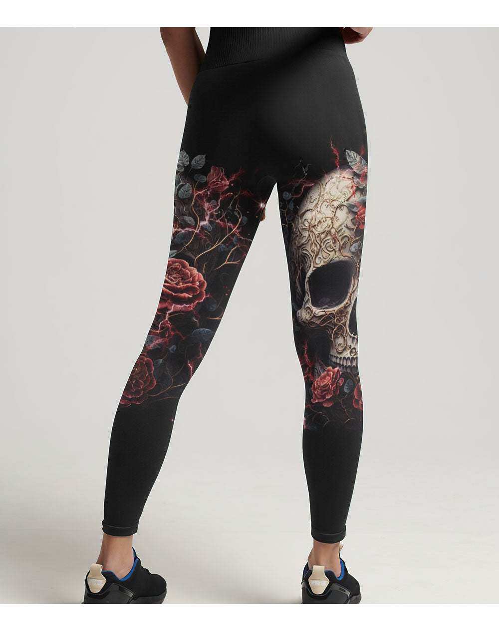 My Give A F Is Broken Skull Flowers Leggings