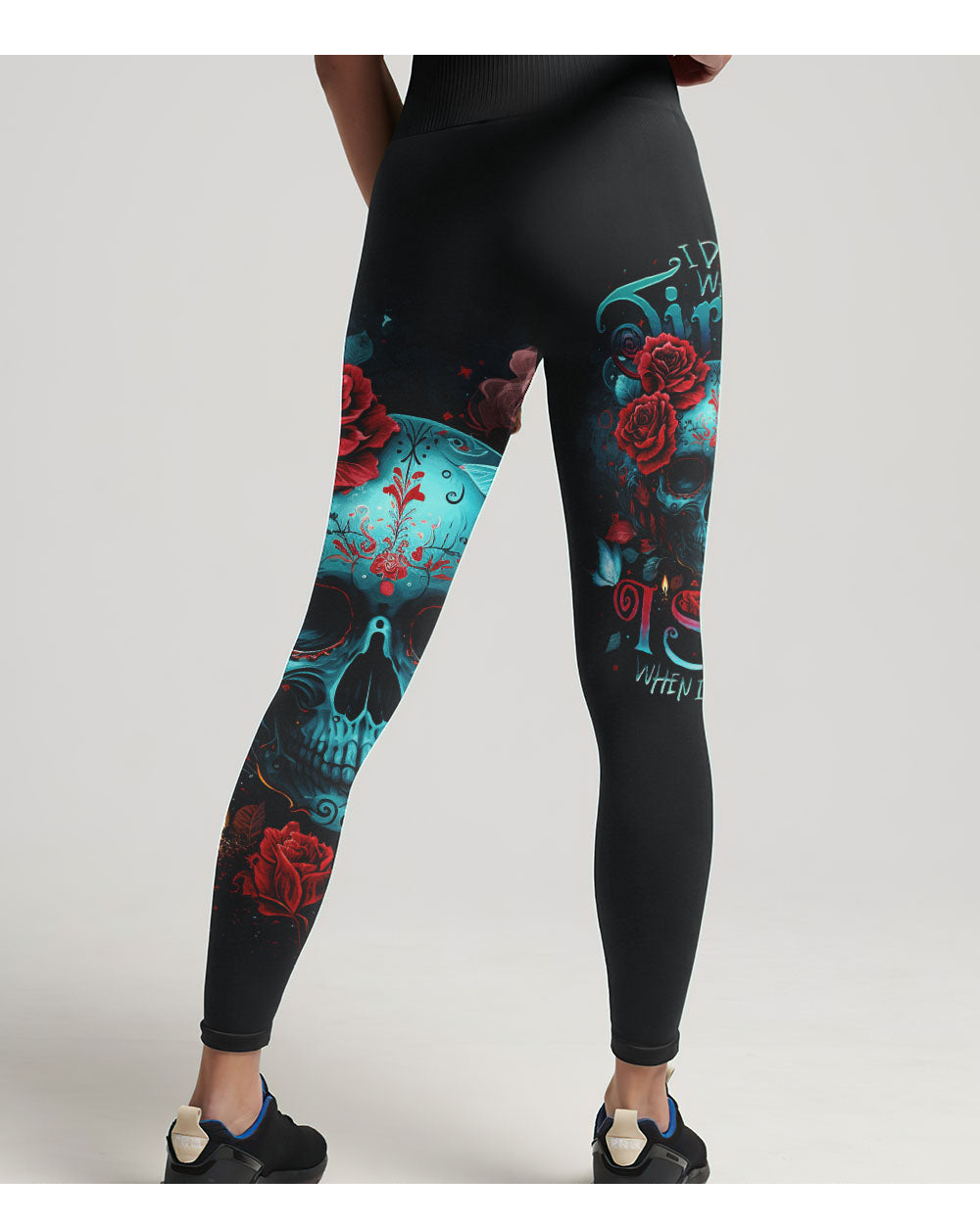 I Stop When I'm Done Skull Black Leggings