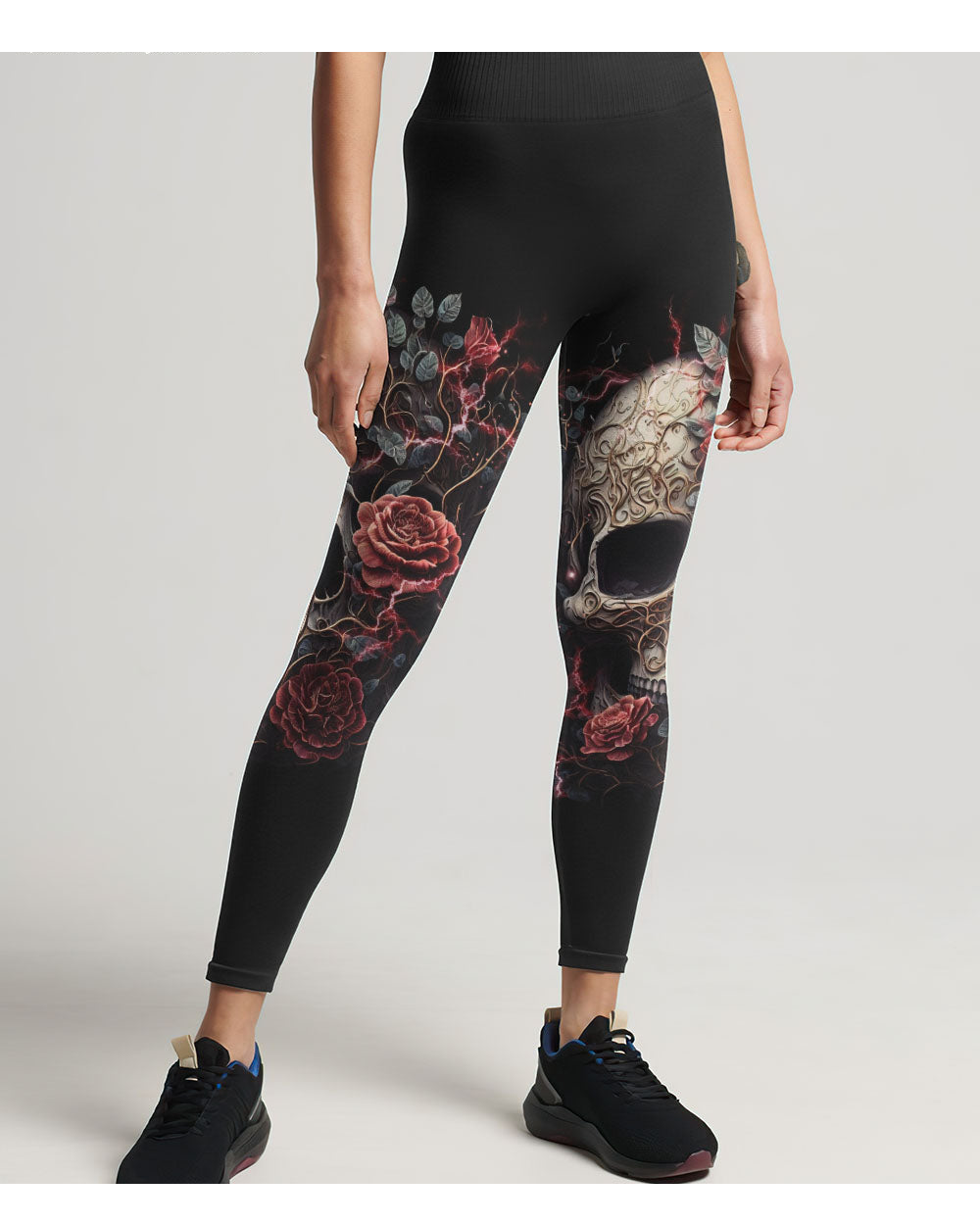 My Give A F Is Broken Skull Flowers Leggings