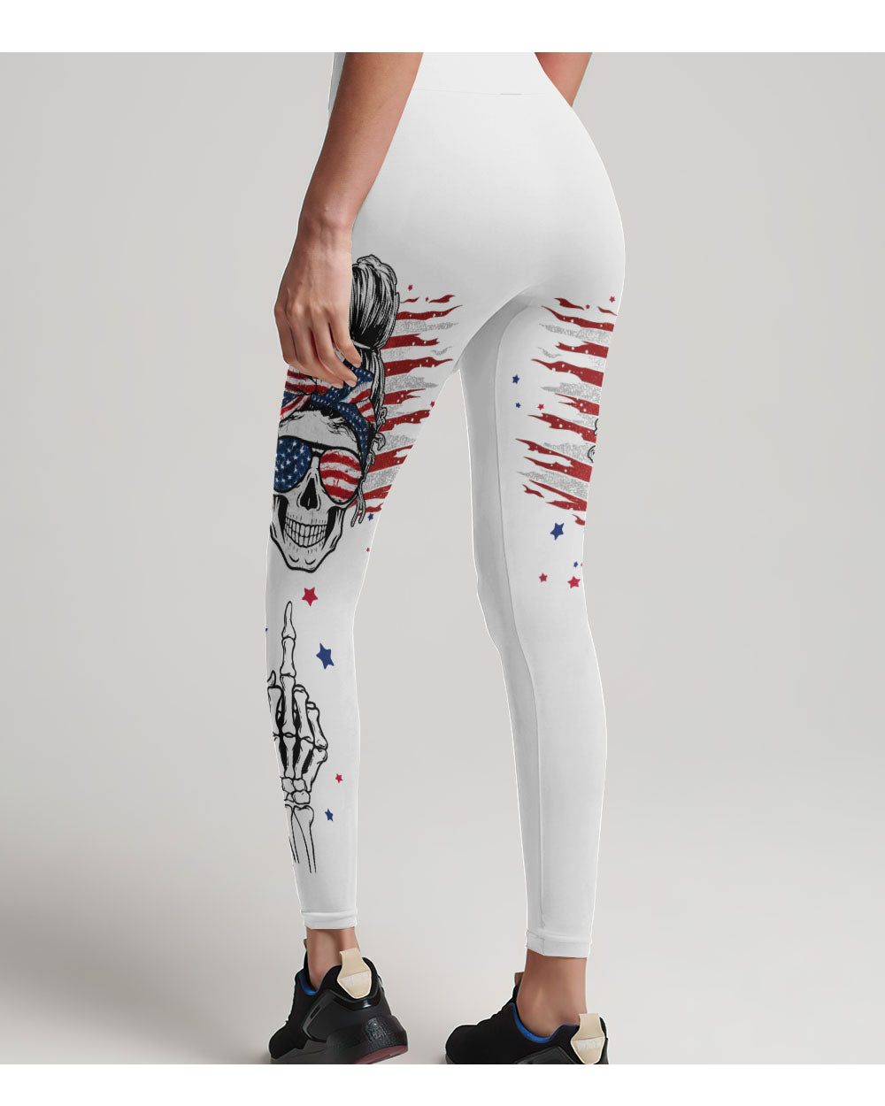 I'm A B Don't Try Me Skull White Leggings