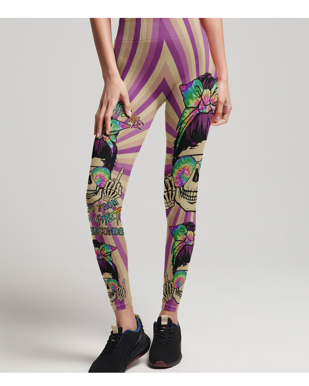 Don't Underestimate Me Colorfull Skull Leggings