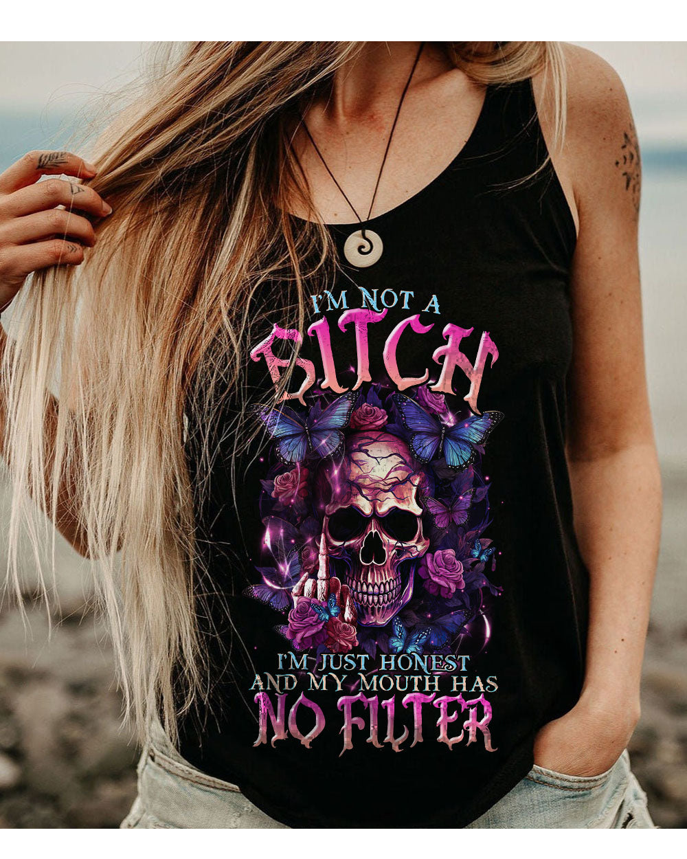 I'm Just Honest And My Mouth Has No Filter Skull Tank Top