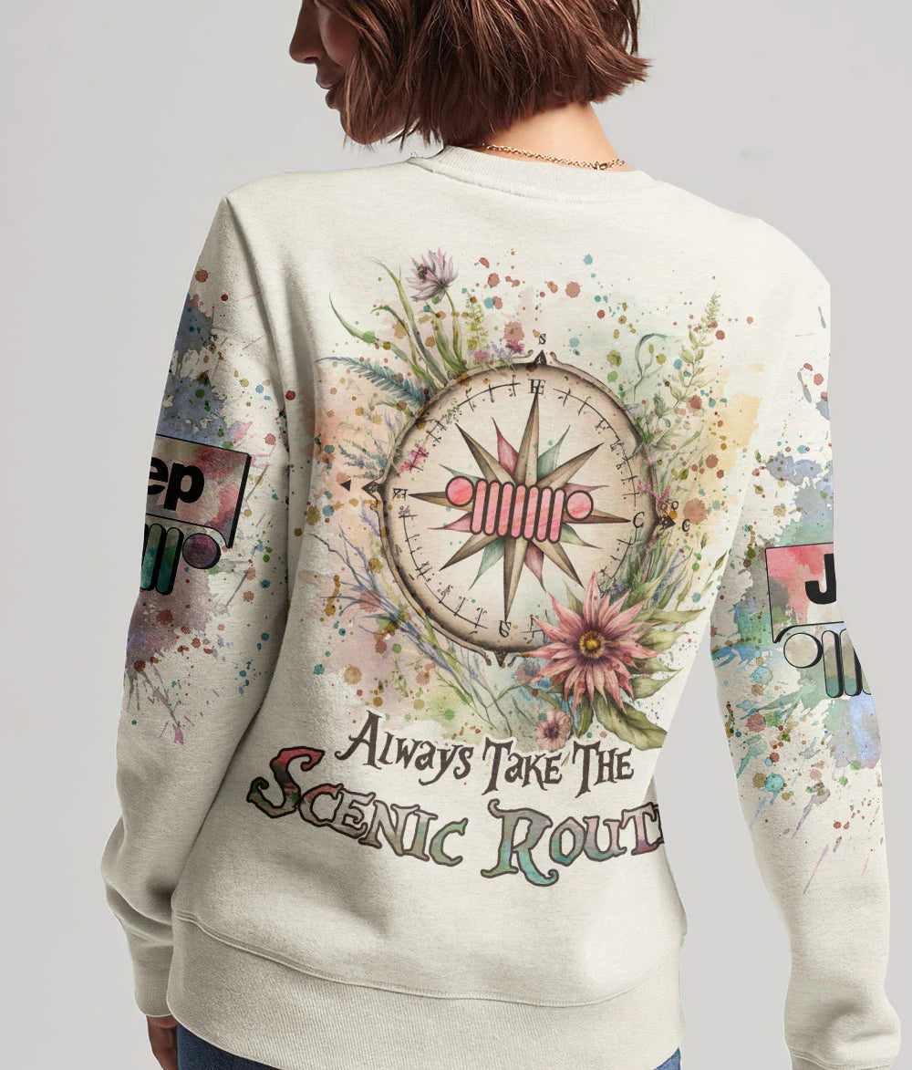 always-take-the-scenic-route-compass-jeep-sweatshirt