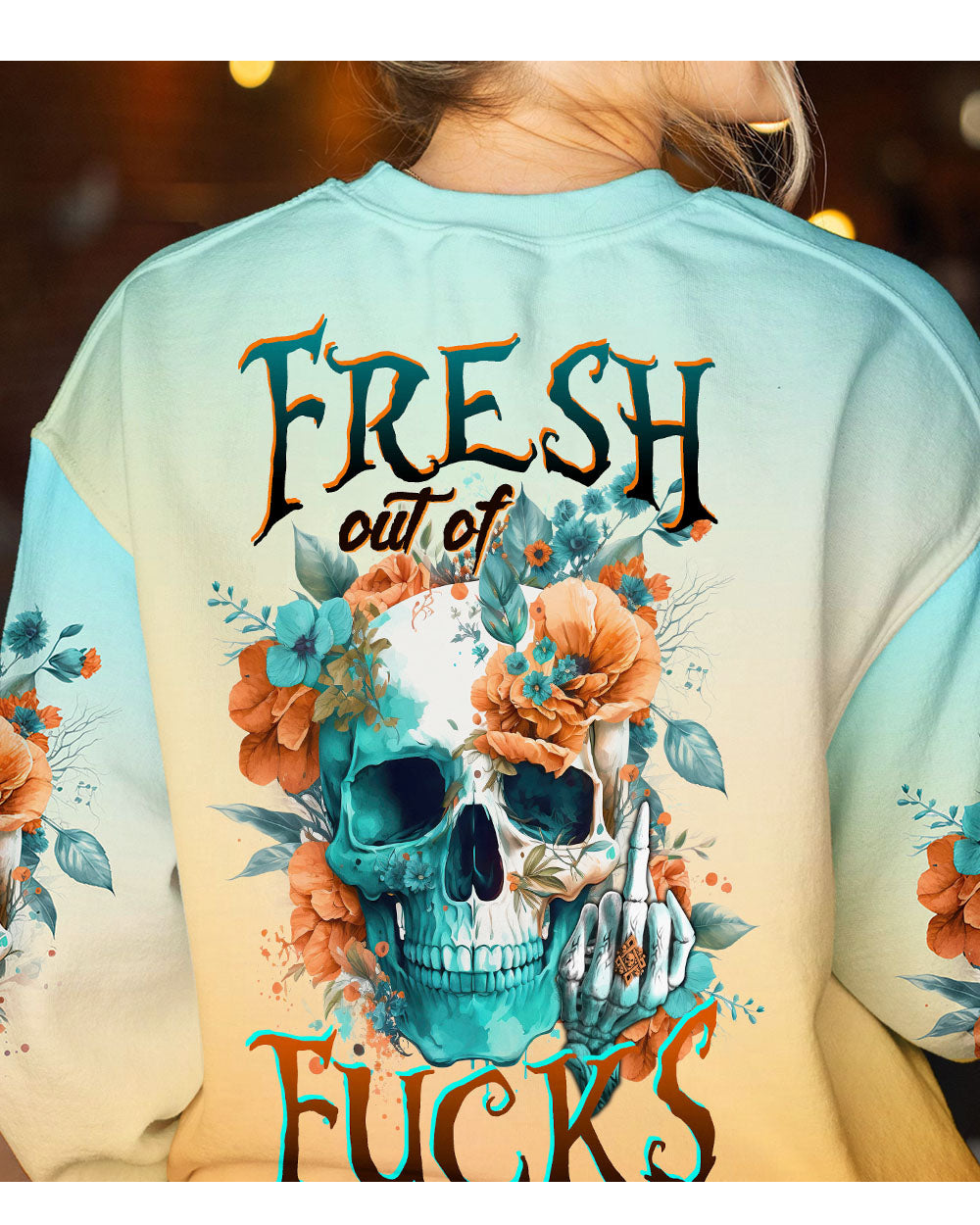 Fresh Out Of F Flowers Skull Sweatshirt