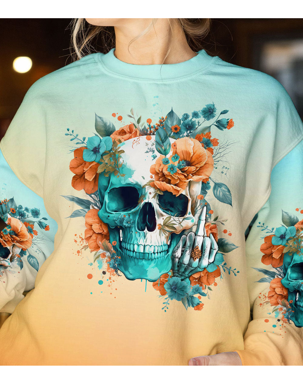 Fresh Out Of F Flowers Skull Sweatshirt