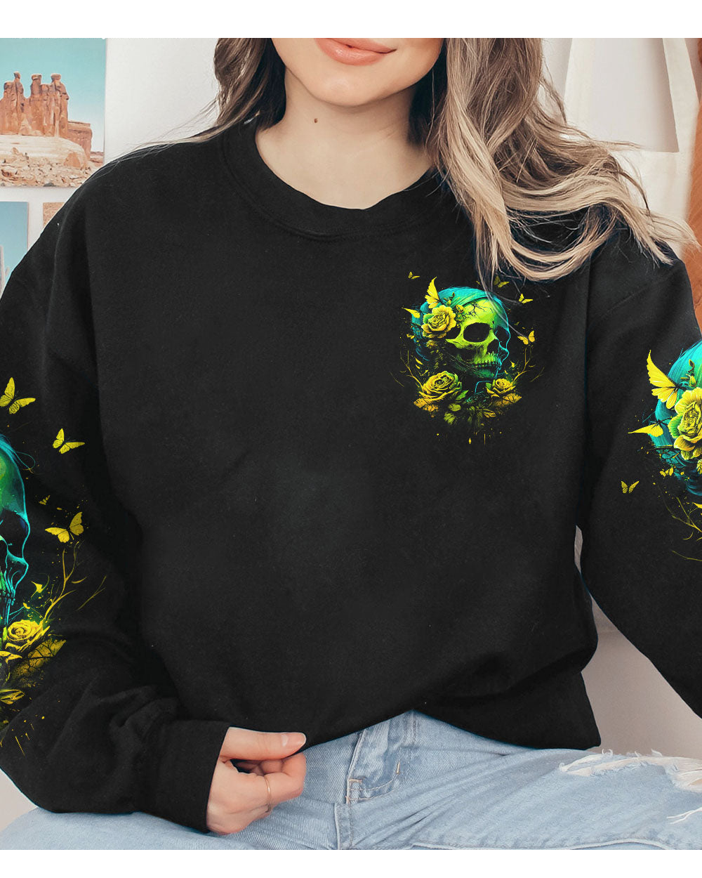 Best Compliment Ever Skull Flowers Black Sweatshirt