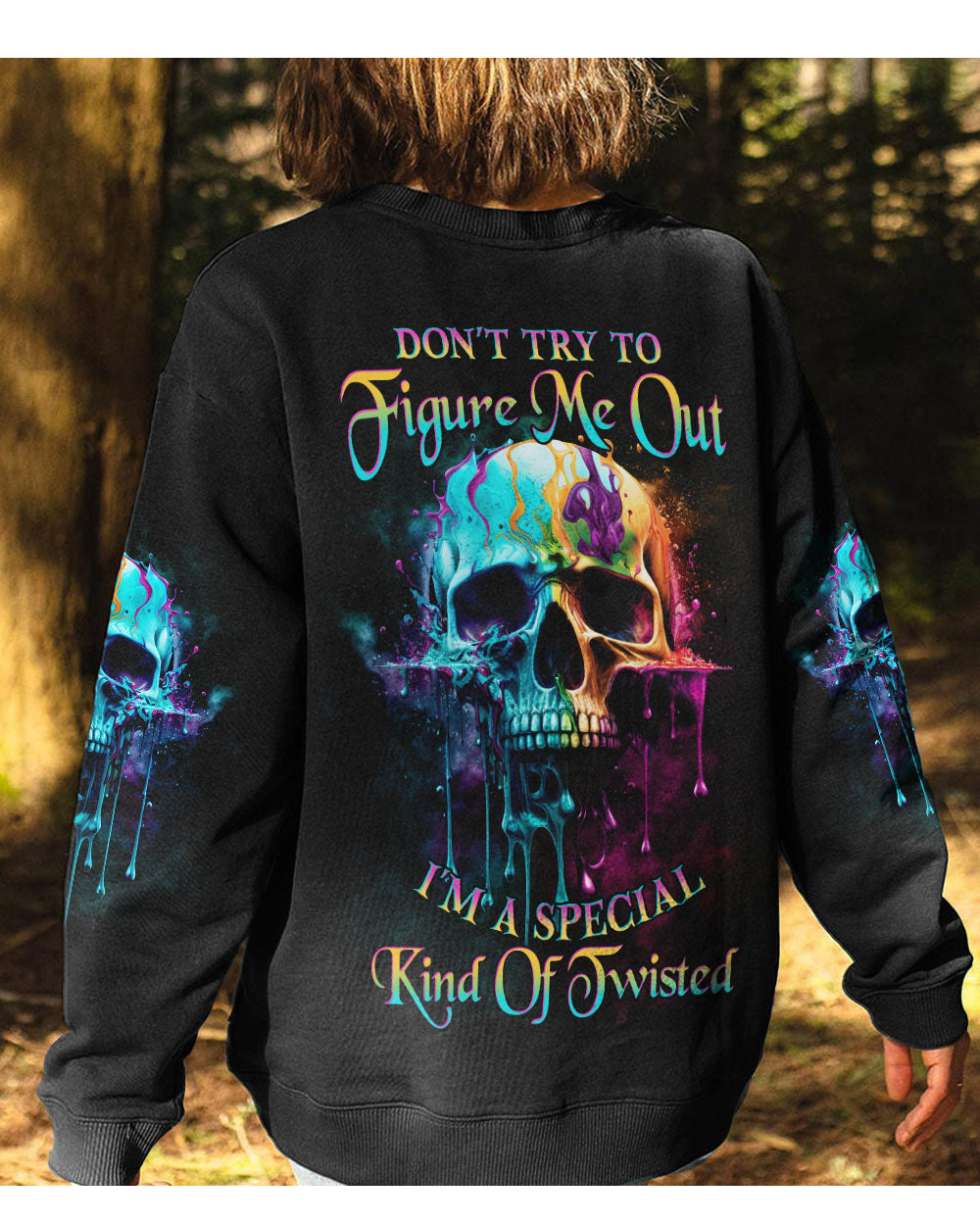 Don't Try Figure Me Out Skull Melting Sweatshirt