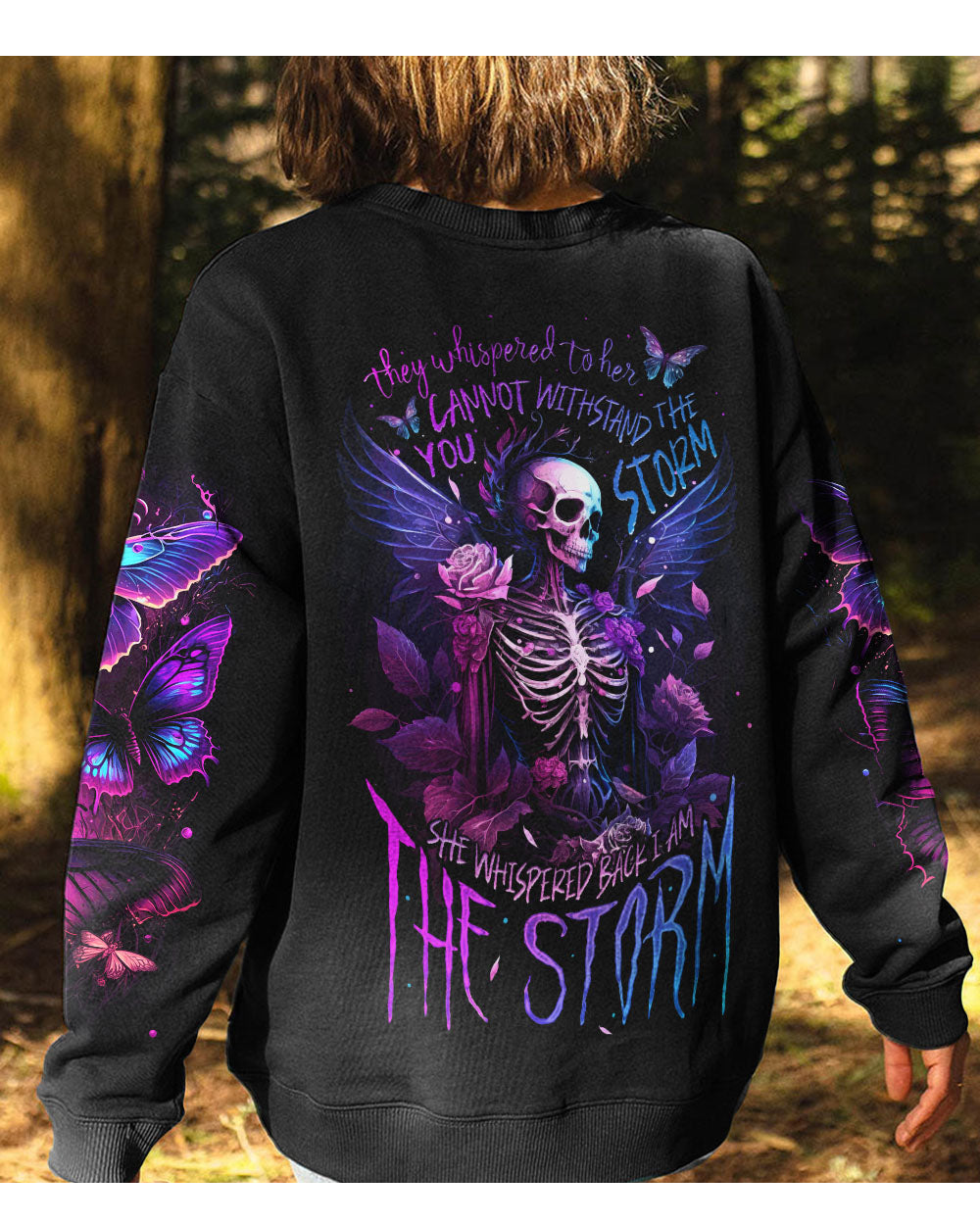 They Whispered To Her Skull Swing Black Sweatshirt