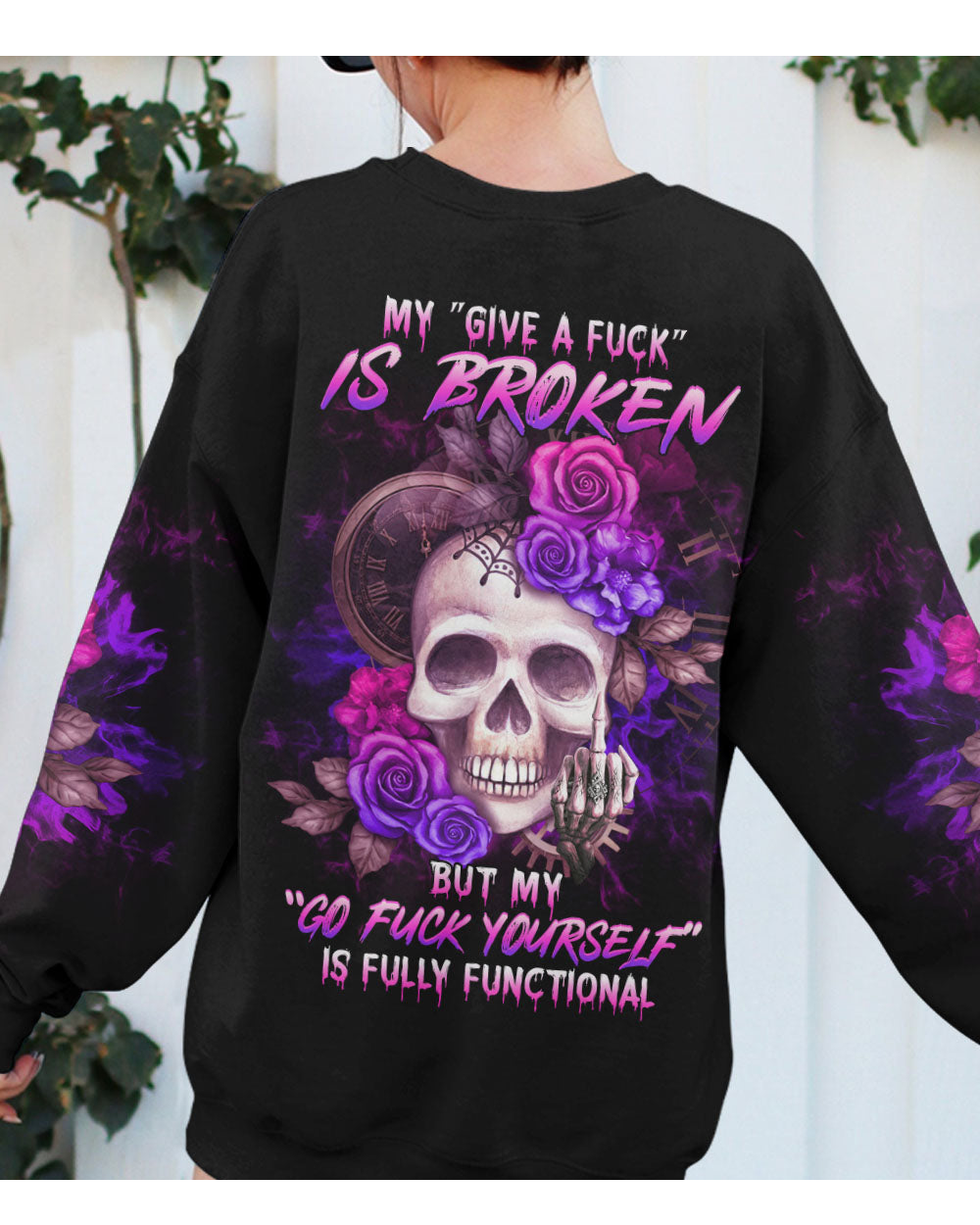 My Give A F Is Broken Skull Black Sweatshirt