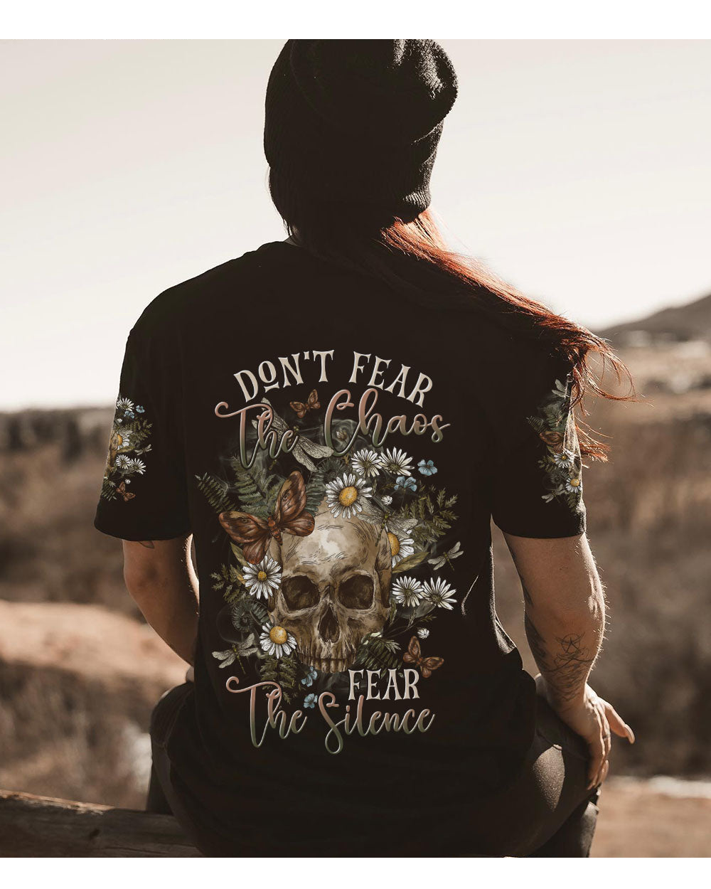 Don't Fear The Chaos Fear The Silence Skull T Shirt