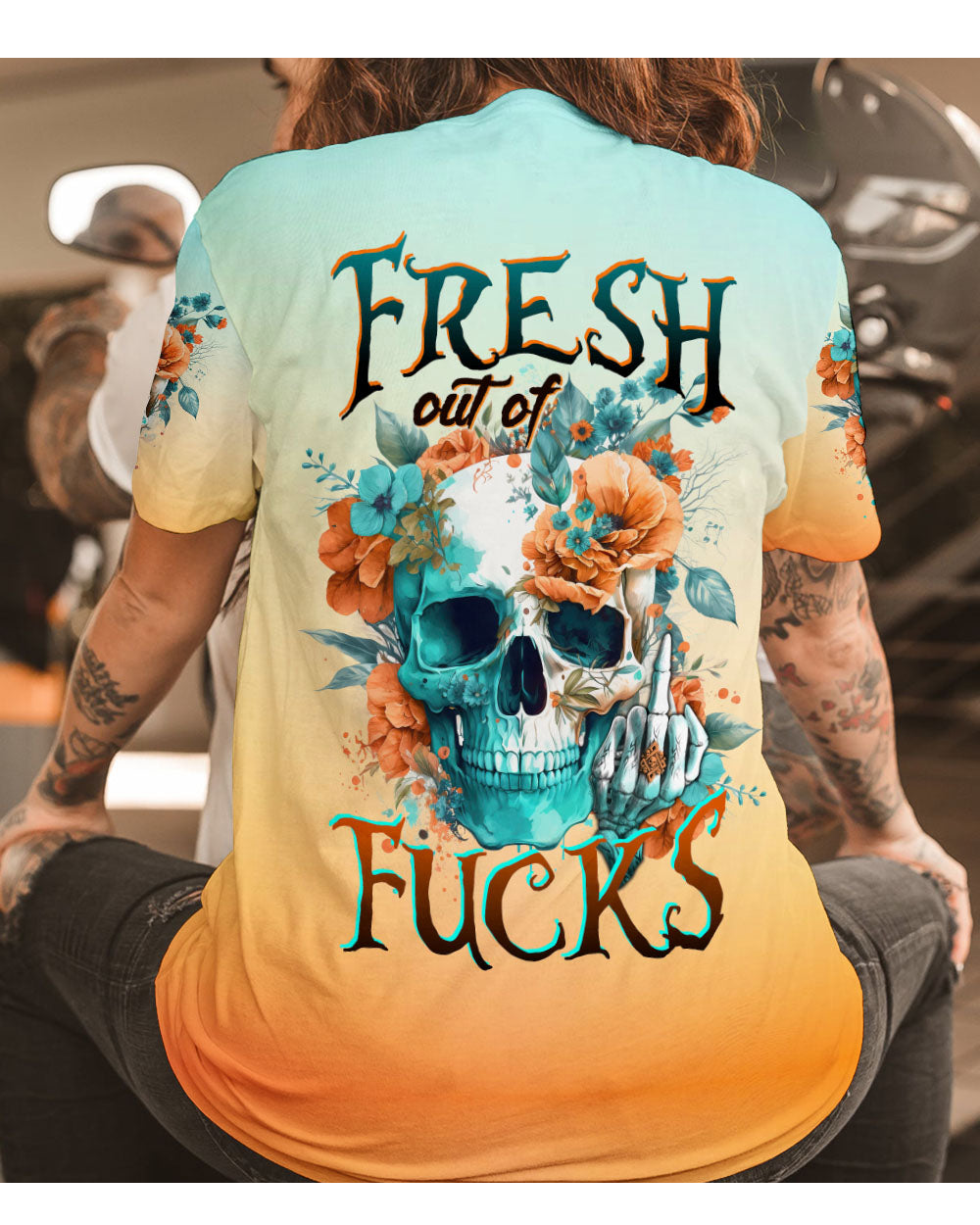 Fresh Out Of F Flowers Skull T Shirt