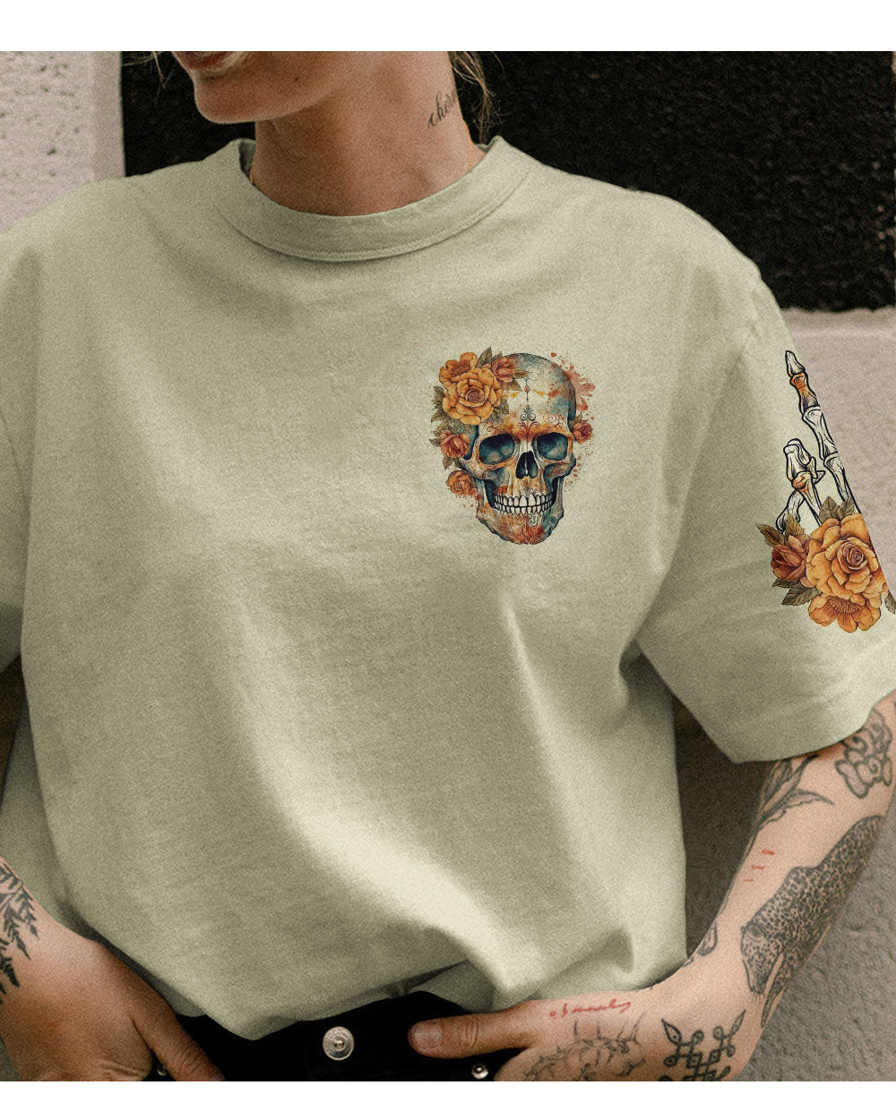 Oh I Piss You Off Skull Flowers T Shirt