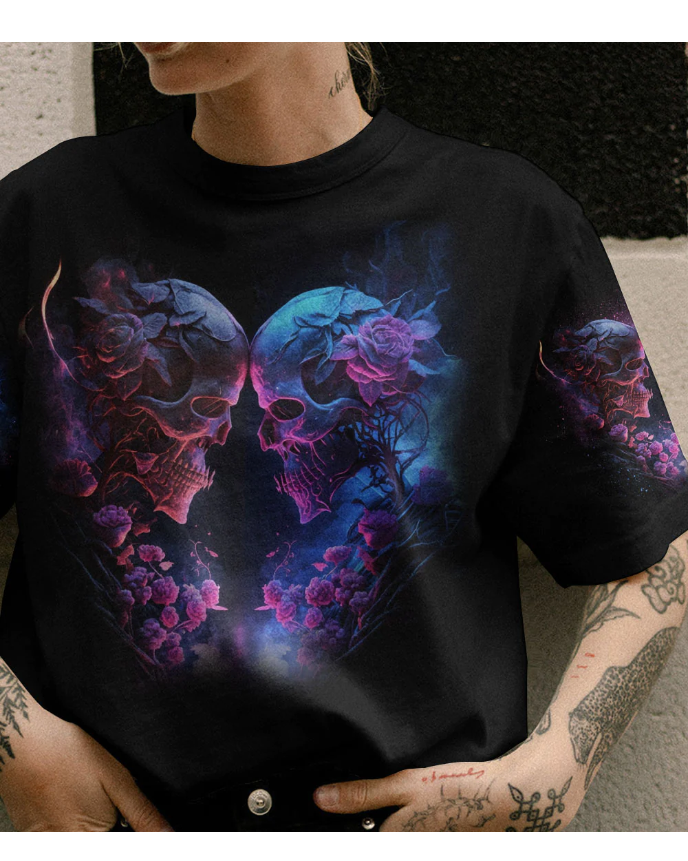 Don't Try To Figure Me Out Couple Skull Black T Shirt