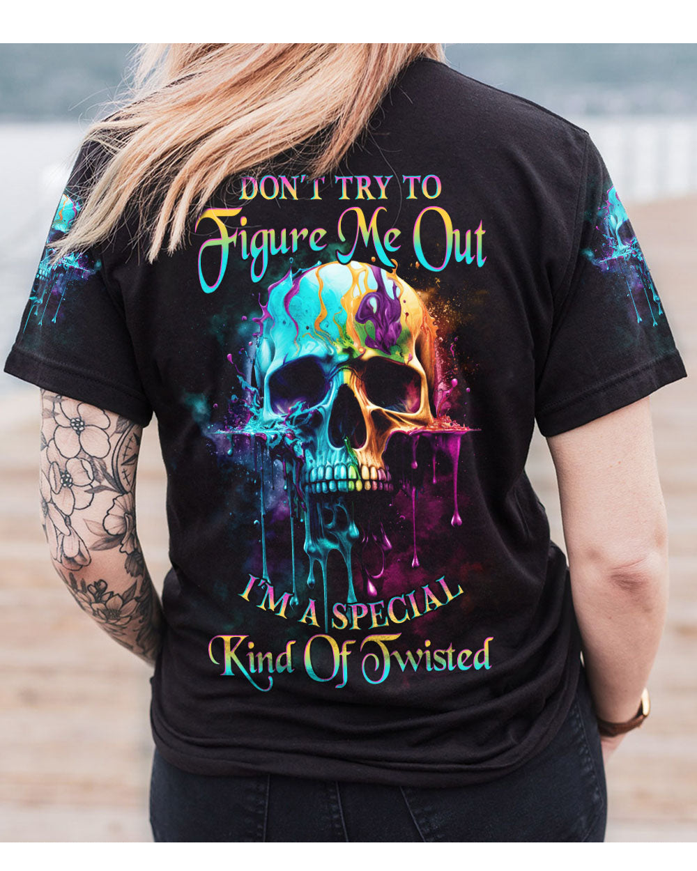 Don't Try Figure Me Out Skull Melting T Shirt