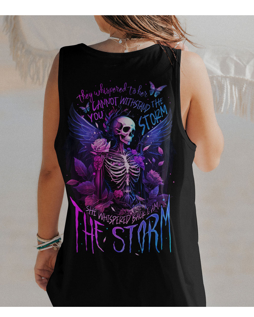 They Whispered To Her Skull Swing Black Tank Top