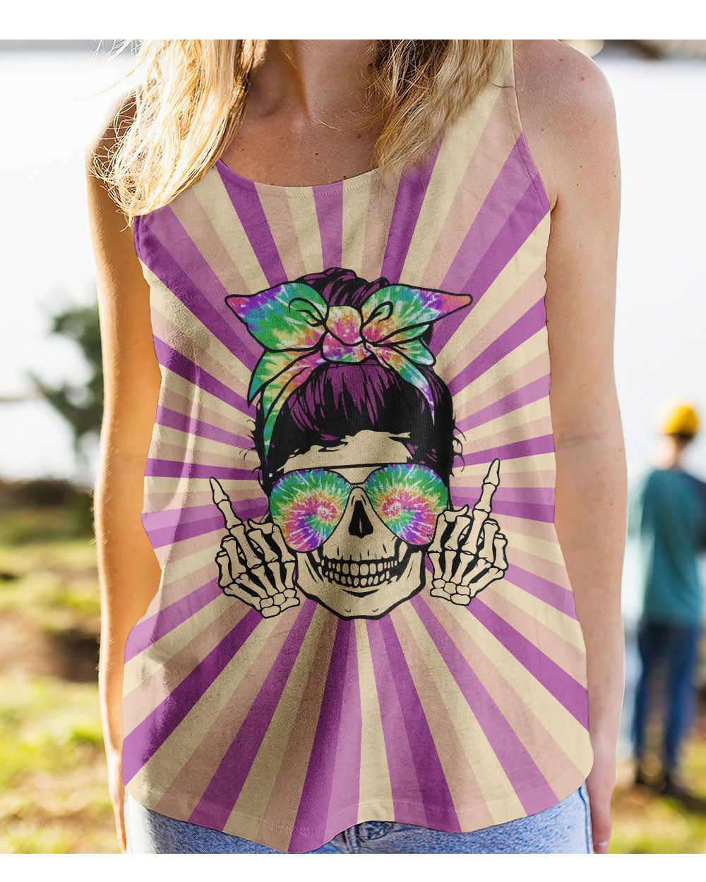 Don't Underestimate Me Colorfull Skull Tank Top