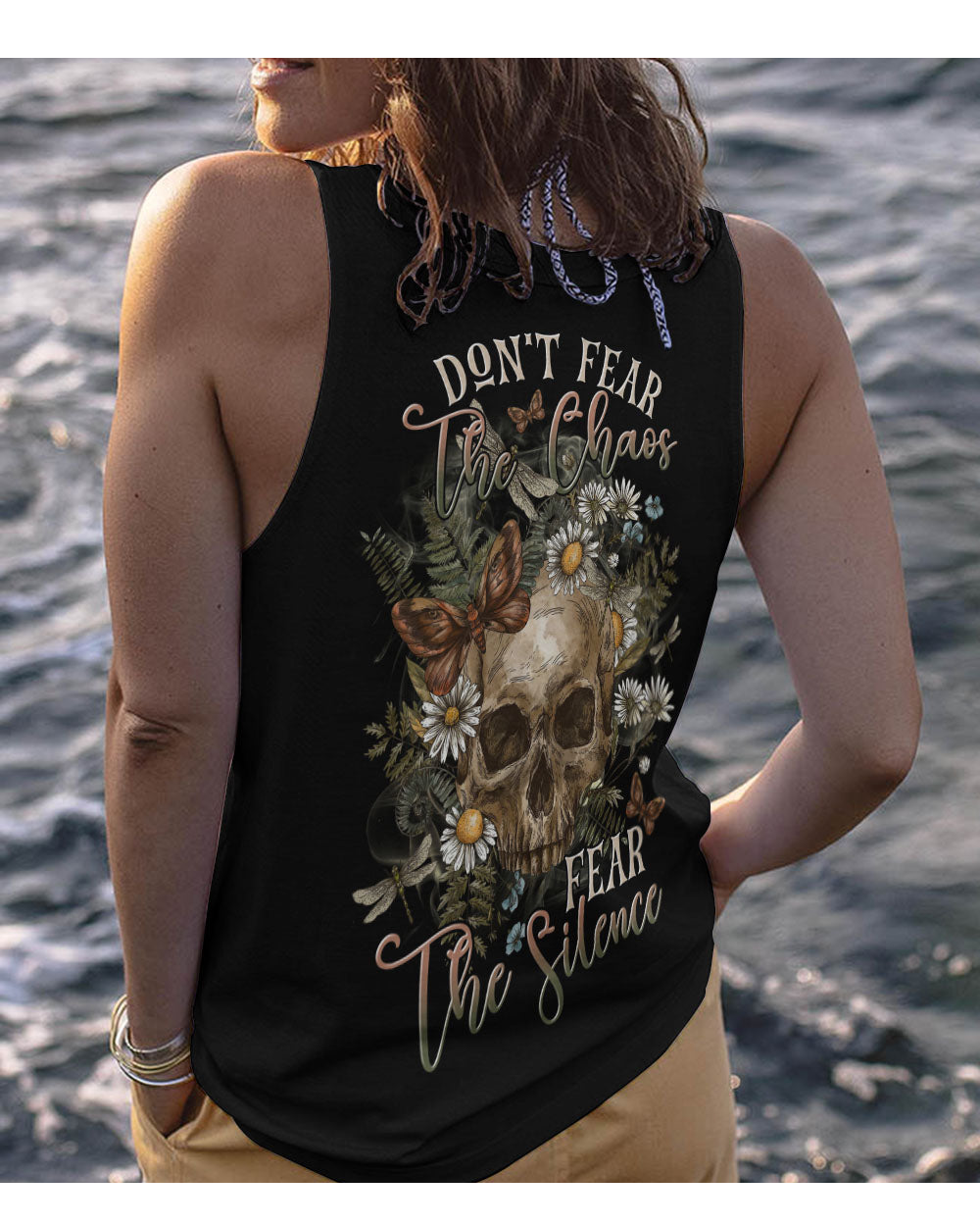 Don't Fear The Chaos Fear The Silence Skull Tank Top