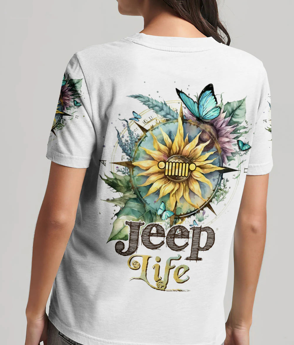 jeep-life-sunflower-compass-t-shirt