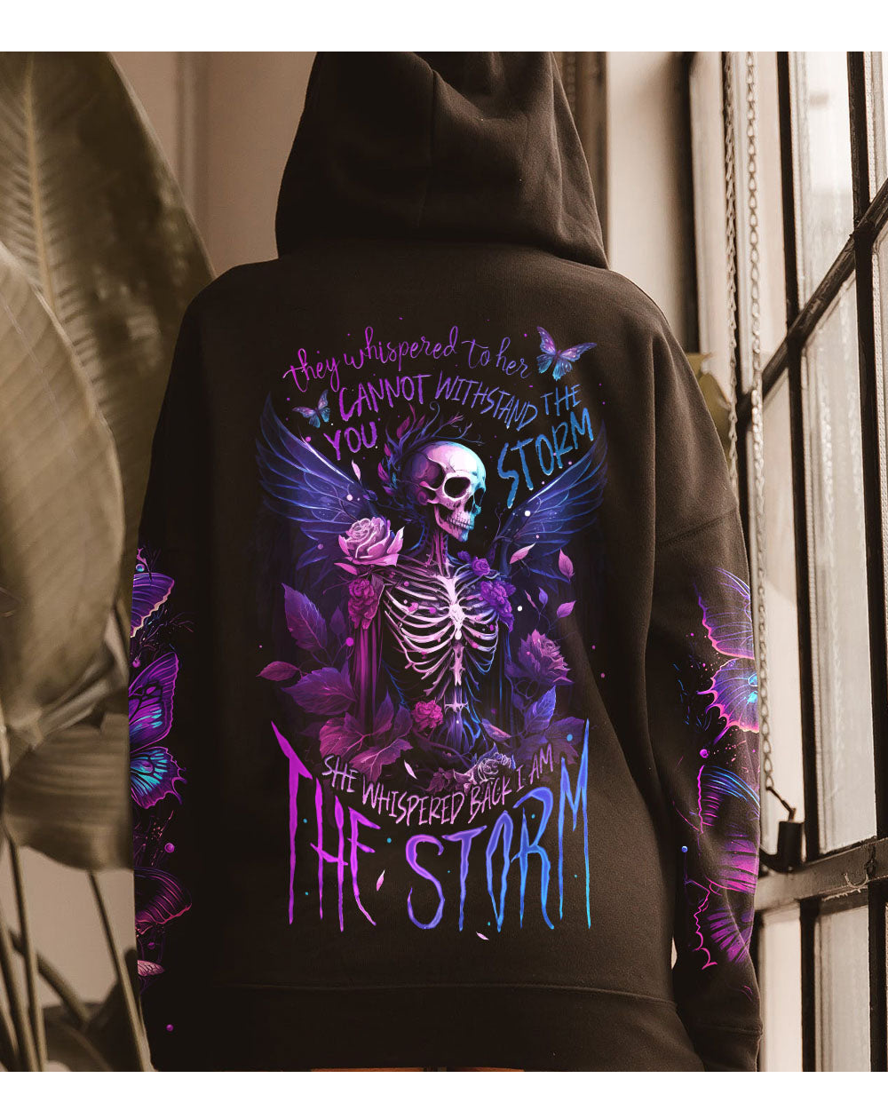 They Whispered To Her Skull Swing Black Hoodie