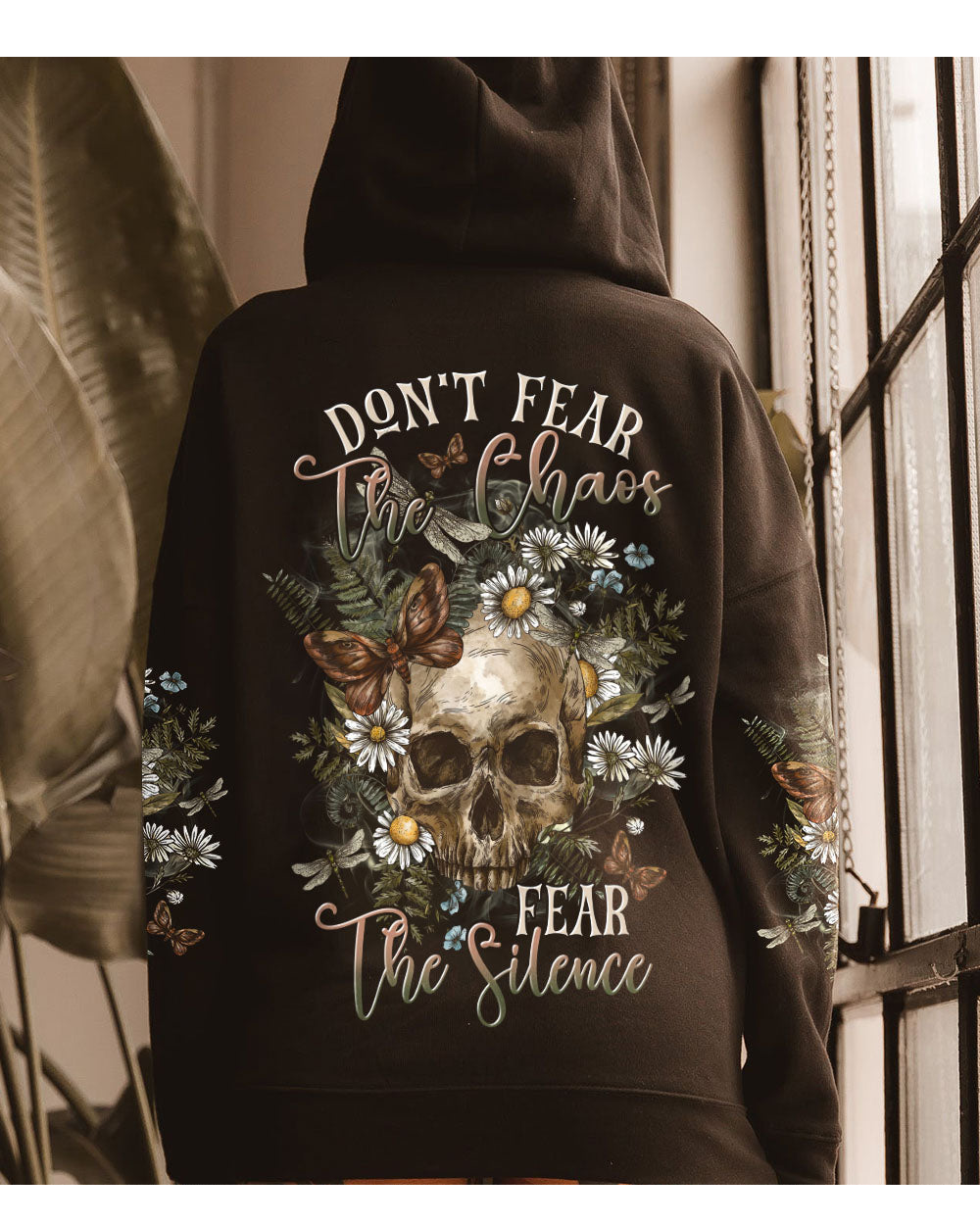 Don't Fear The Chaos Fear The Silence Skull Hoodie