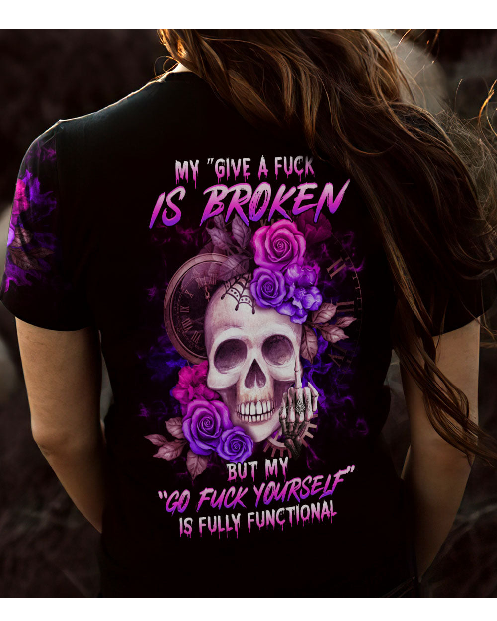 My Give A F Is Broken Skull Black T Shirt