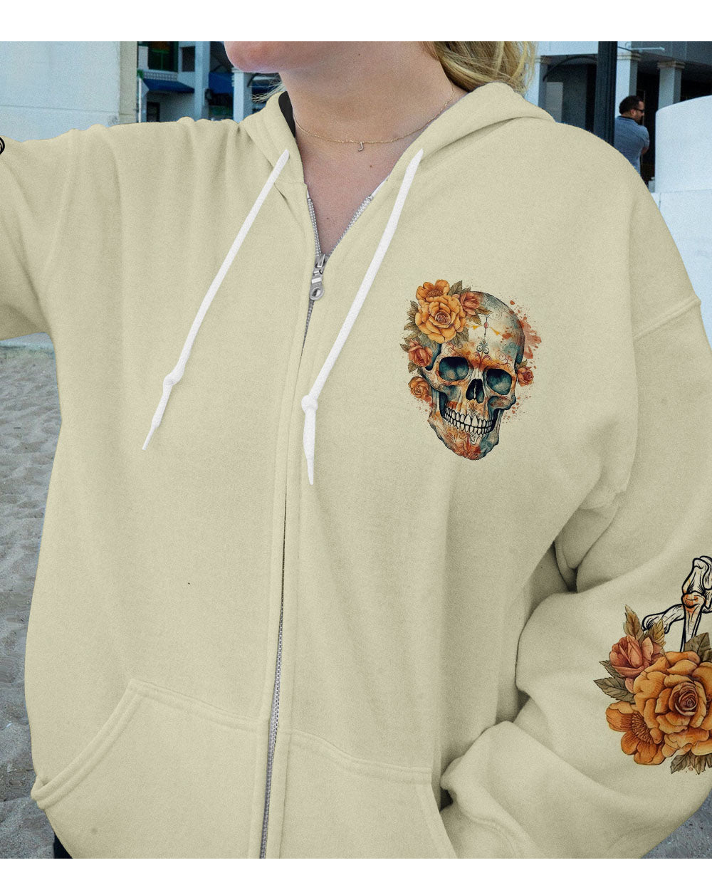 Oh I Piss You Off Skull Flowers Hoodie