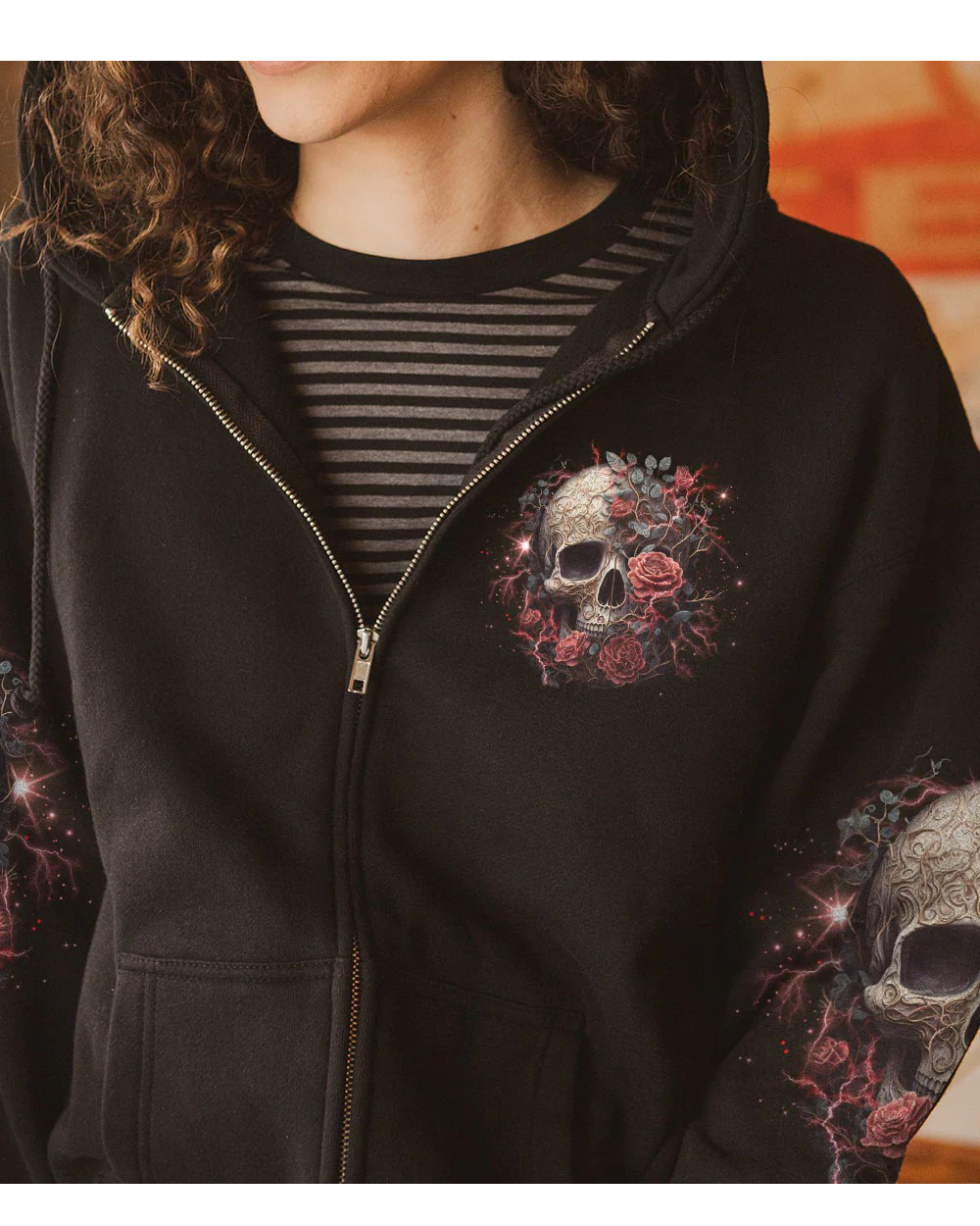 Next Time My Name Comes Out Of Your Mouth Roses Skull Hoodie