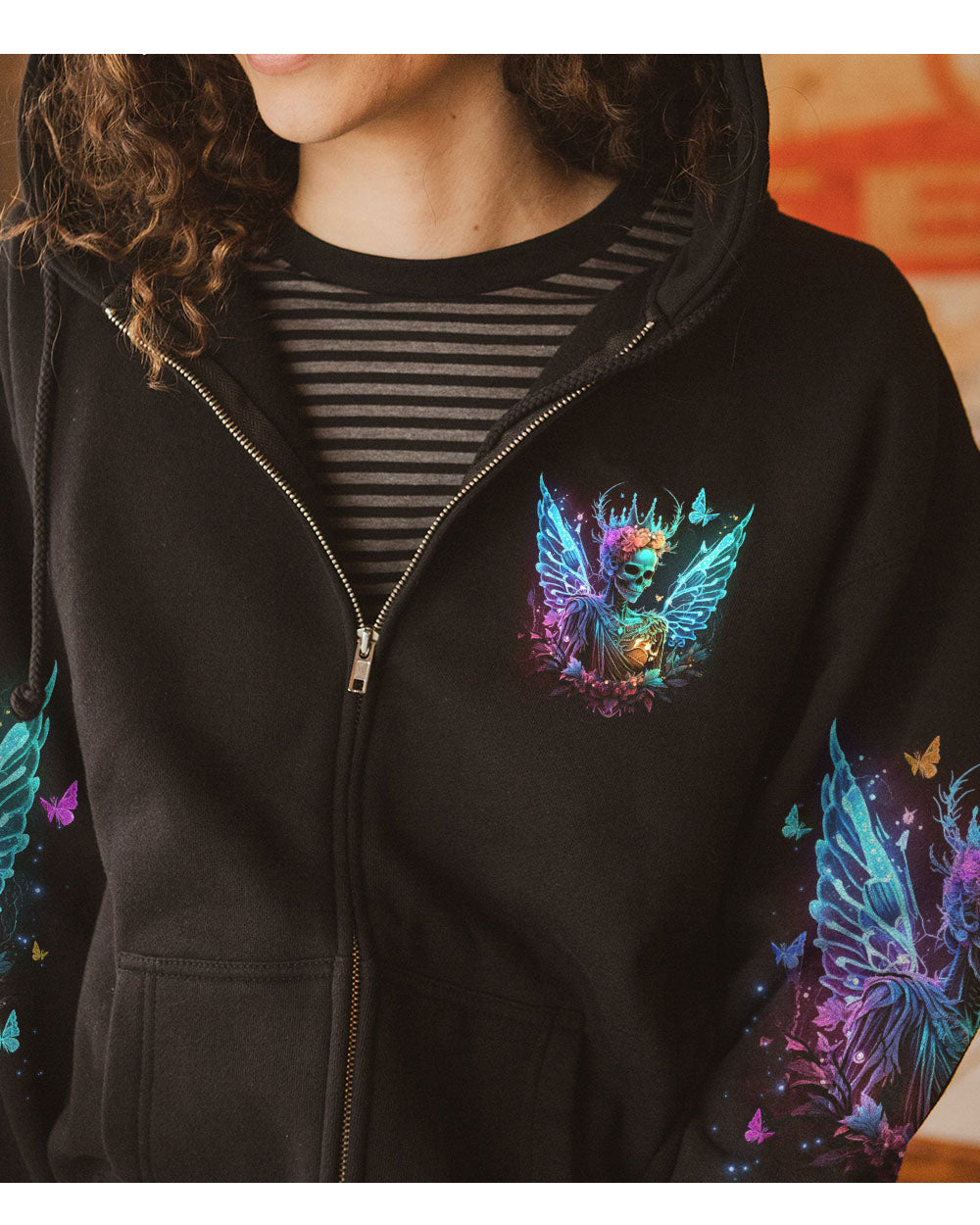 In My Next Life I Want To Be A Karma Fairy Skull Flowers Hoodie