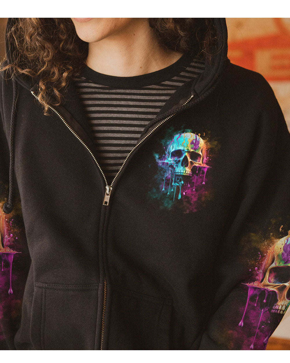 Don't Try Figure Me Out Skull Melting Hoodie