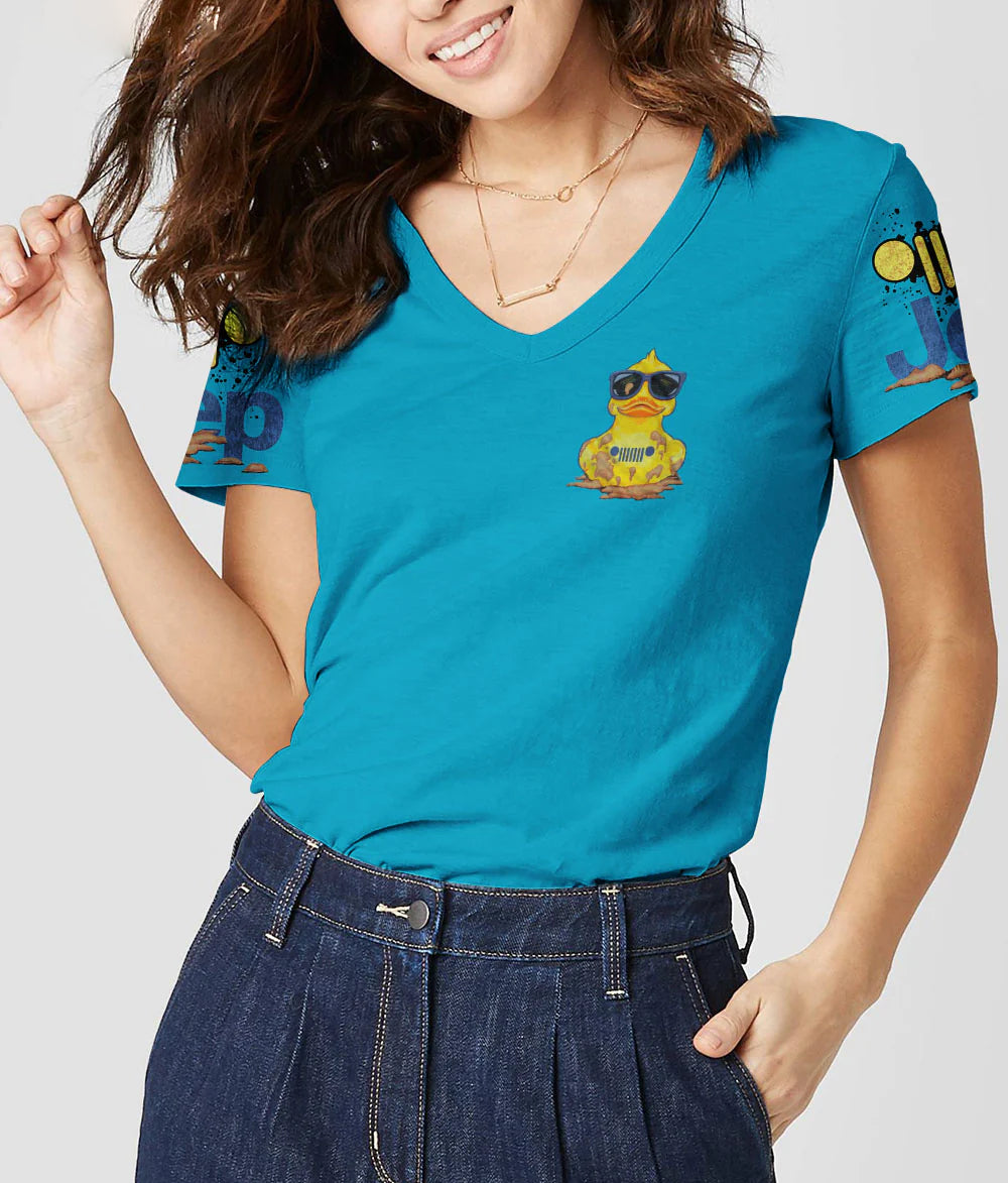 muddy-duck-jeep-girls-like-it-dirty-duck-women-v-neck-t-shirt